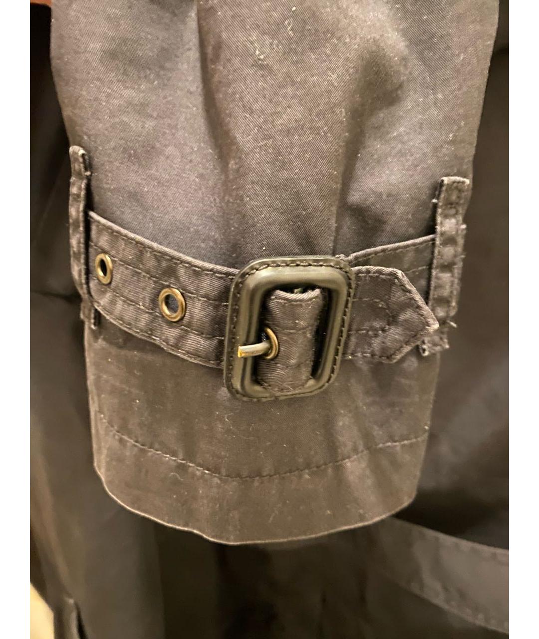 BURBERRY Черный хлопковый тренч / плащ, фото 6