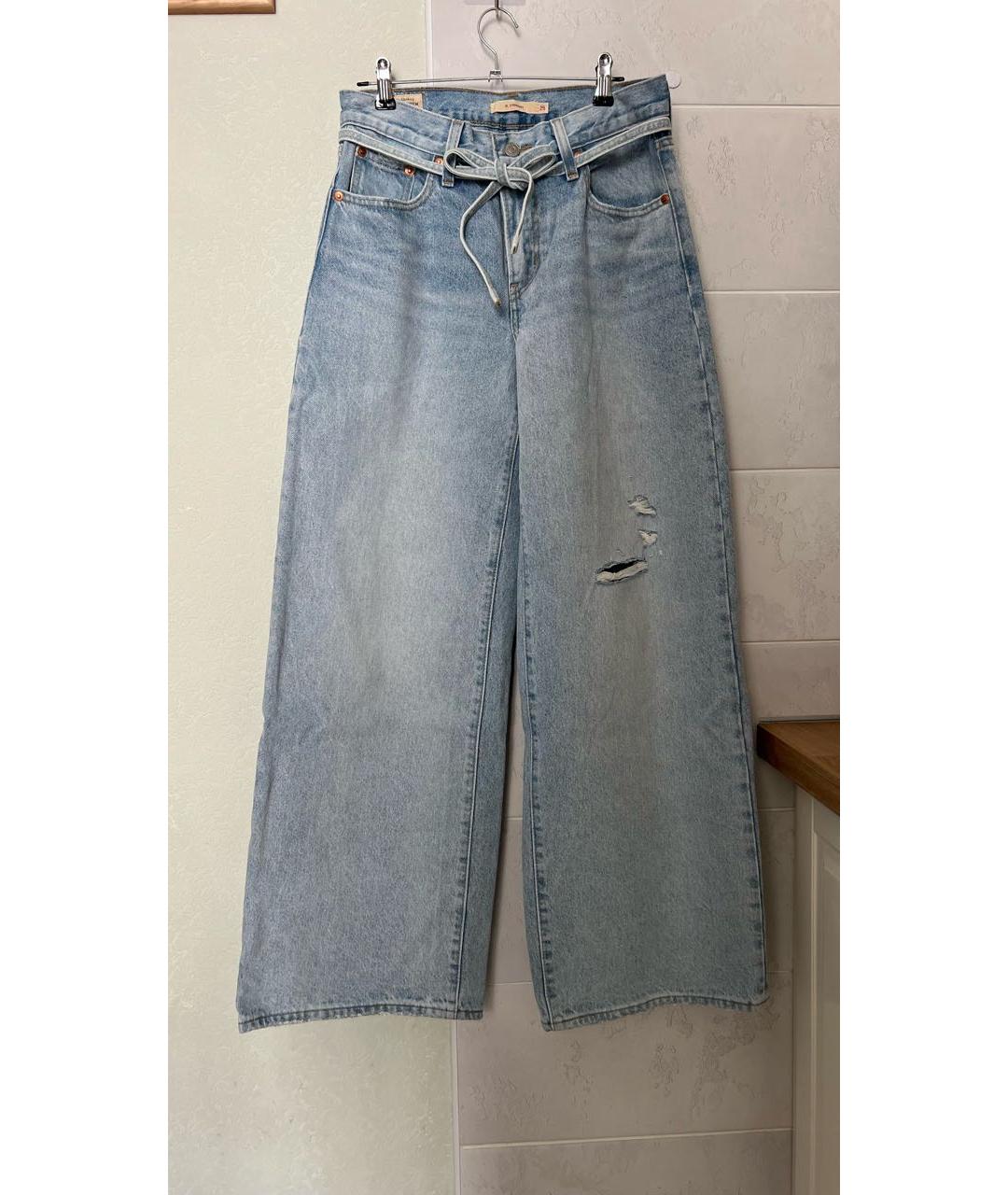 LEVI'S Голубые хлопковые прямые джинсы, фото 5