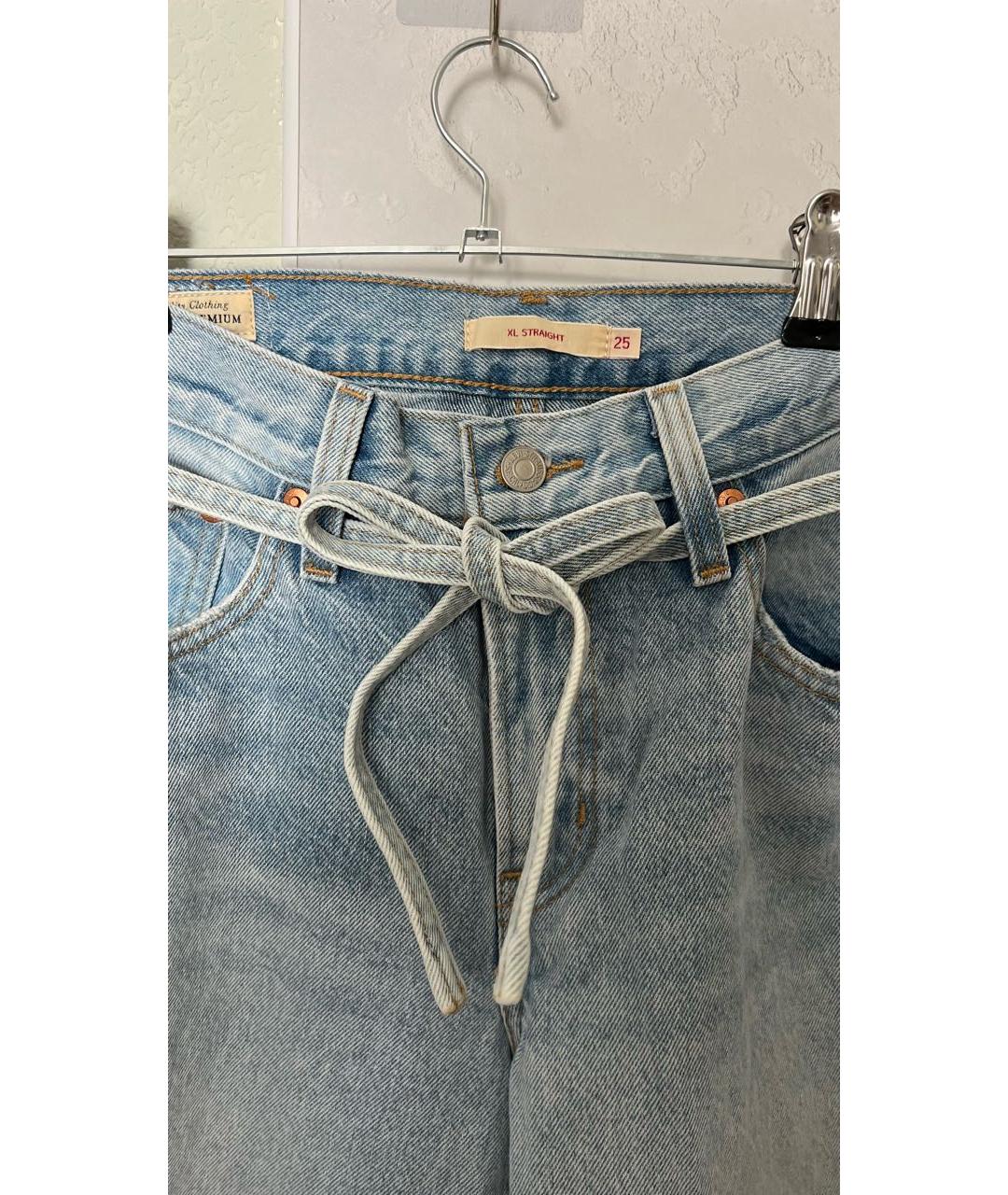 LEVI'S Голубые хлопковые прямые джинсы, фото 3