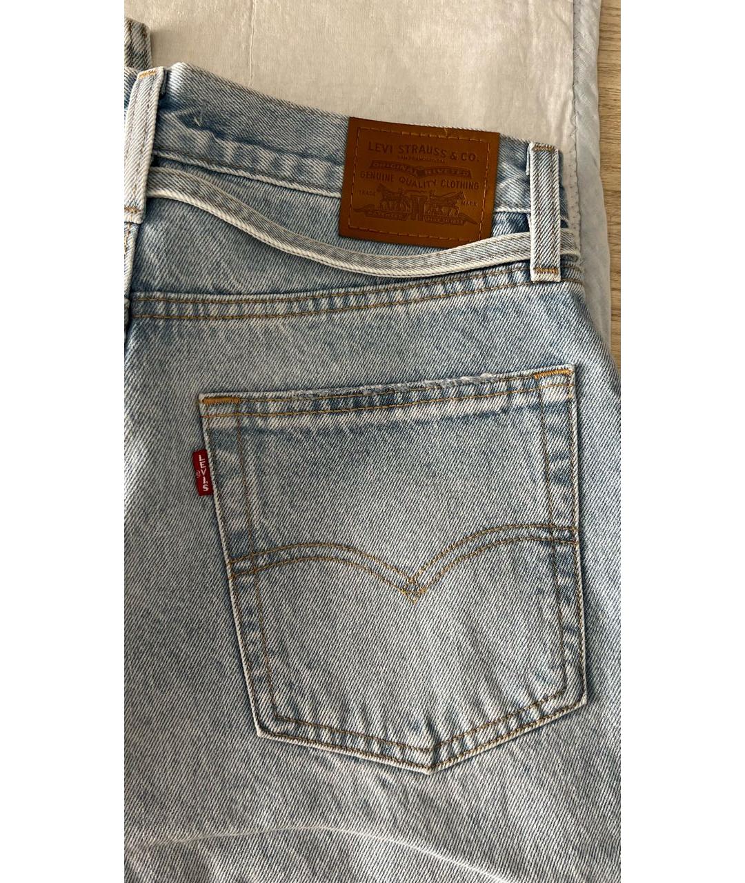 LEVI'S Голубые хлопковые прямые джинсы, фото 4