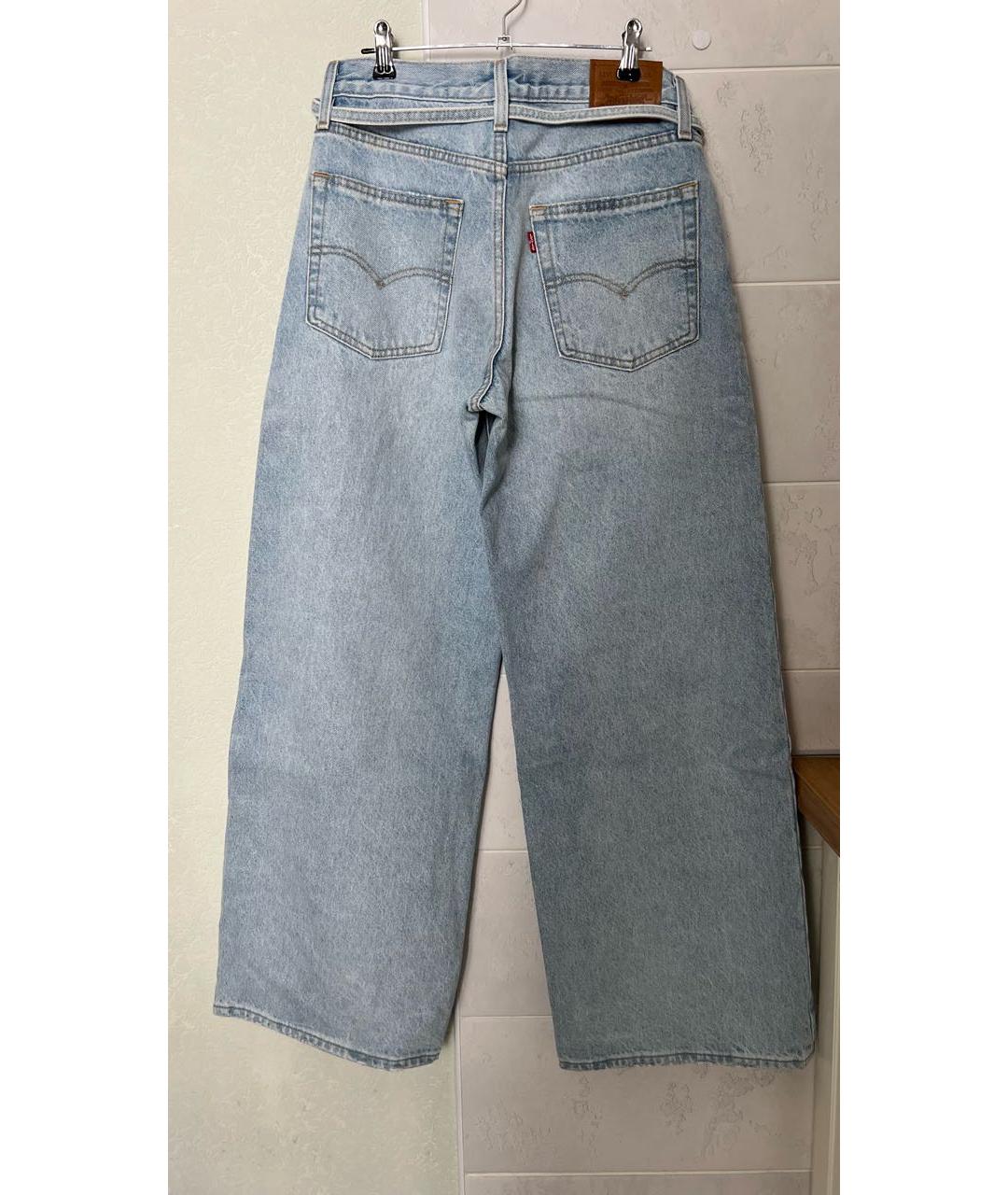 LEVI'S Голубые хлопковые прямые джинсы, фото 2