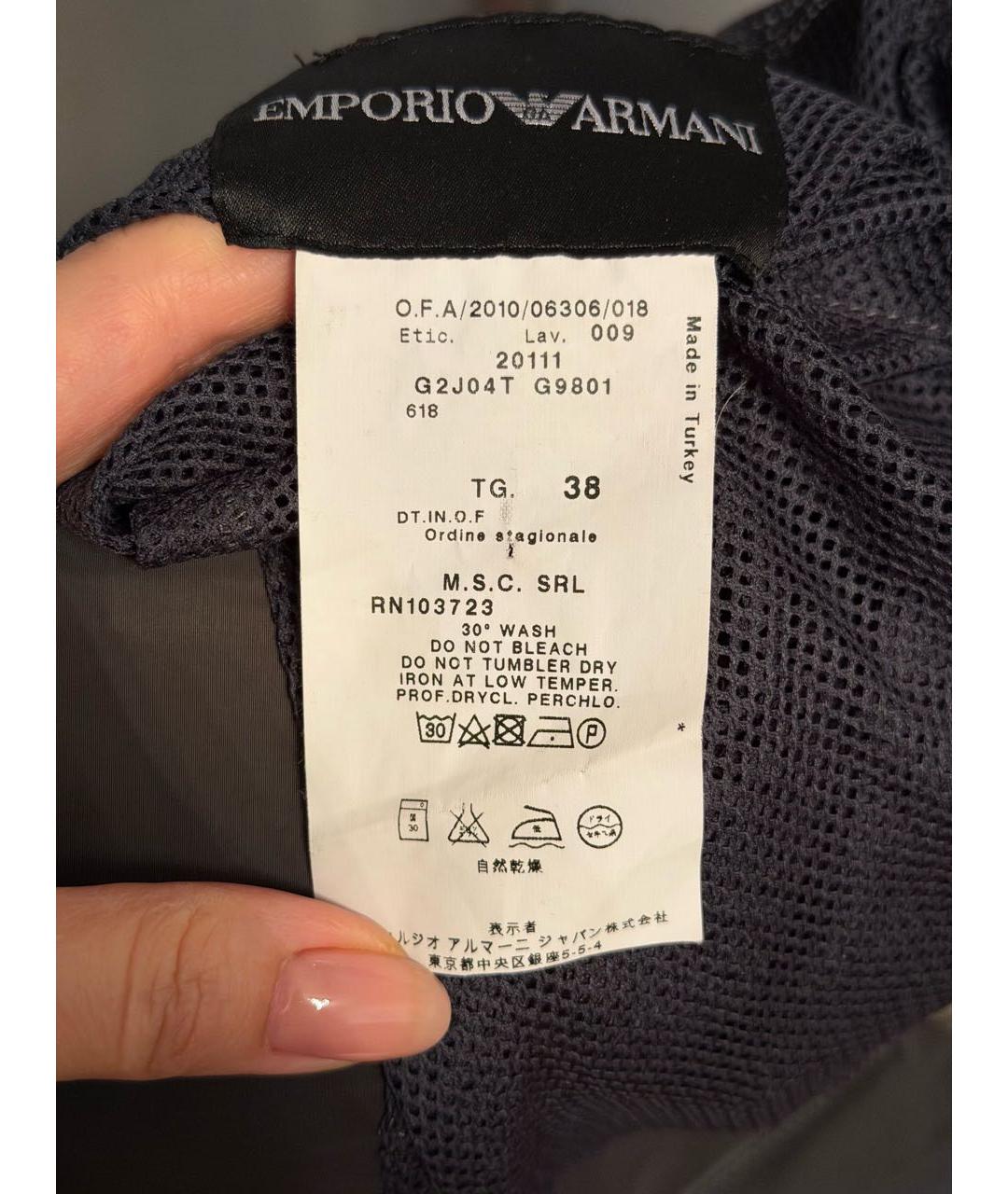 EMPORIO ARMANI Хаки полиэстеровый жилет, фото 3