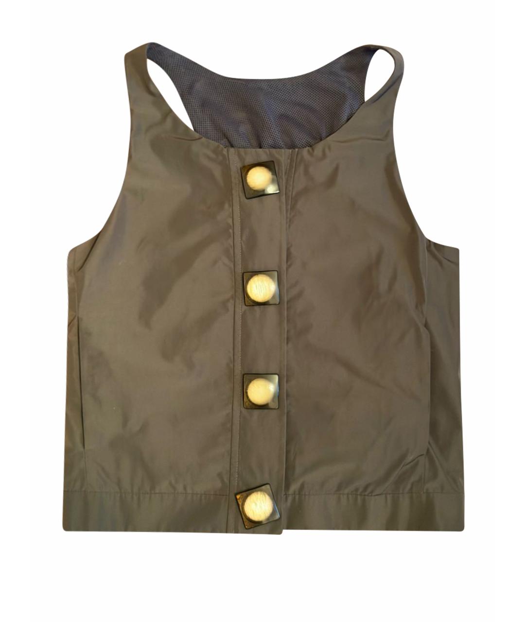 EMPORIO ARMANI Хаки полиэстеровый жилет, фото 1