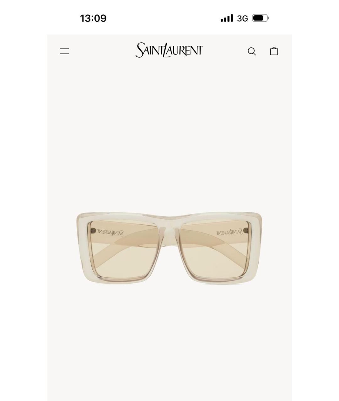 SAINT LAURENT Бежевые солнцезащитные очки, фото 3