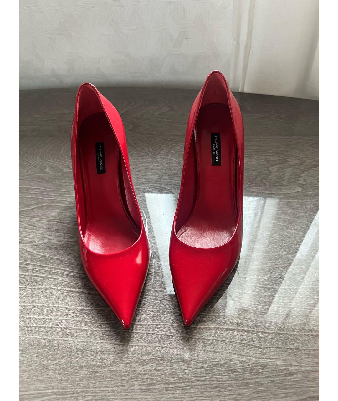PHILIPPE MODEL Красные туфли из лакированной кожи, фото 2