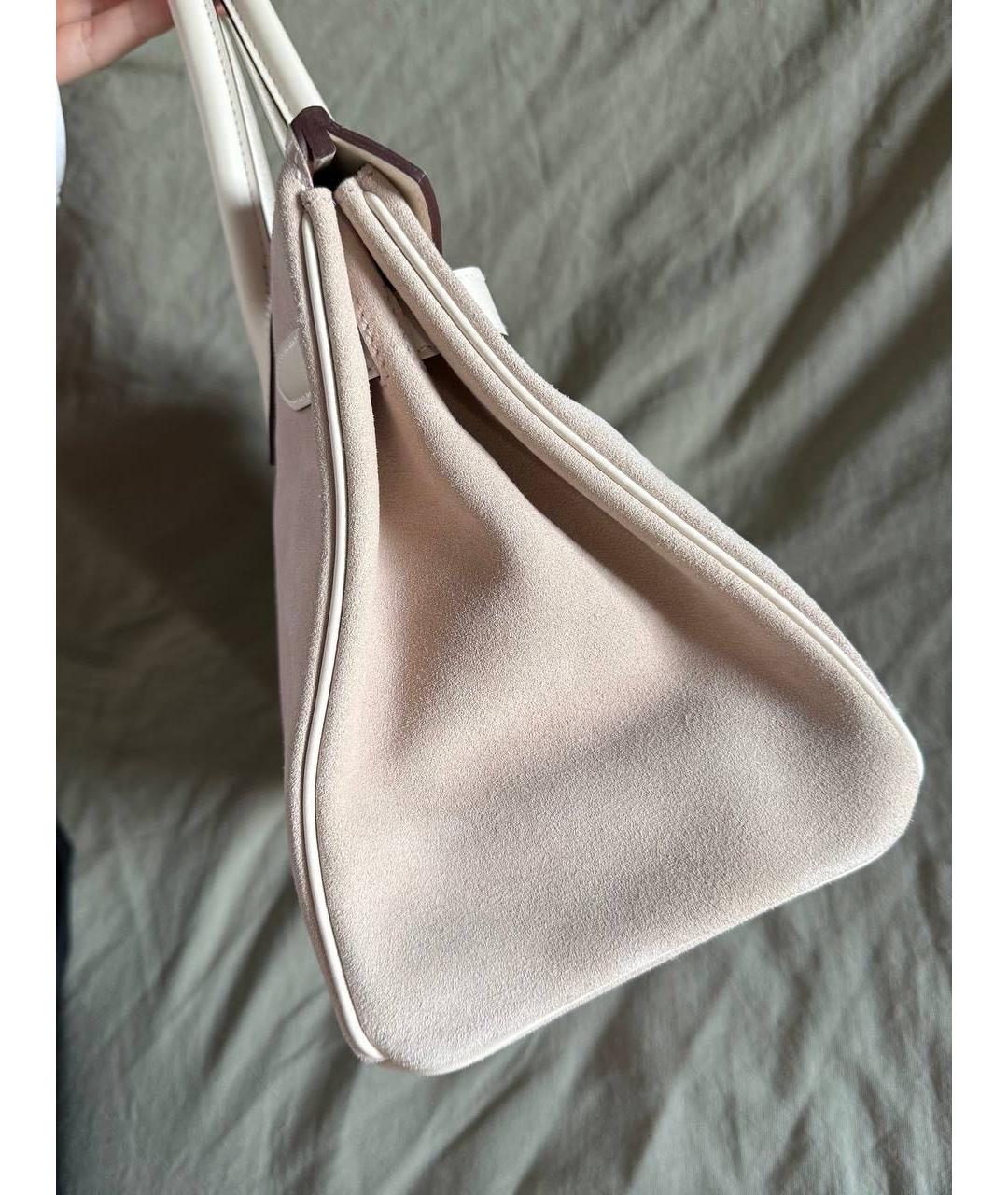 HERMES Белая кожаная сумка с короткими ручками, фото 3