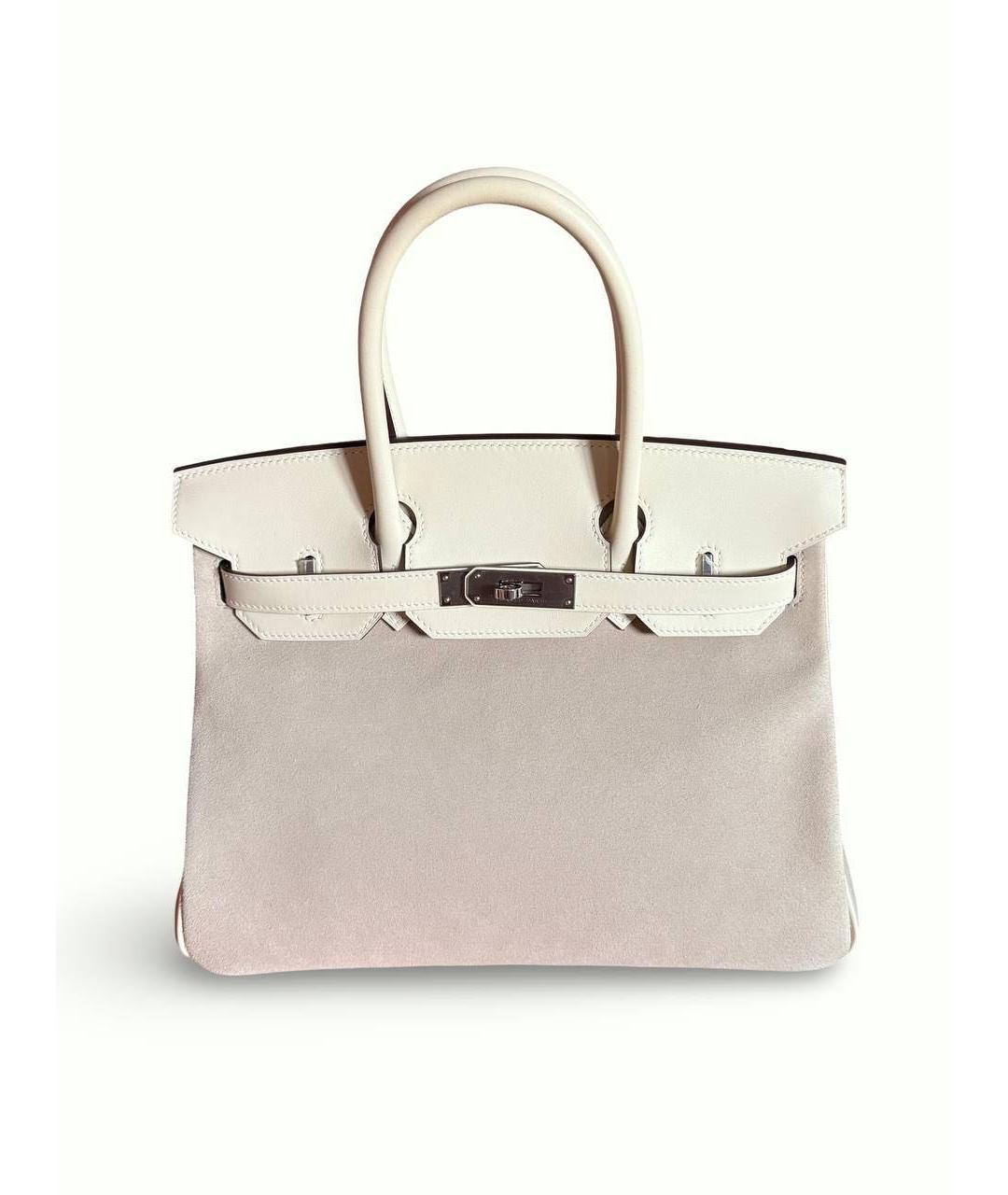 HERMES Белая кожаная сумка с короткими ручками, фото 5