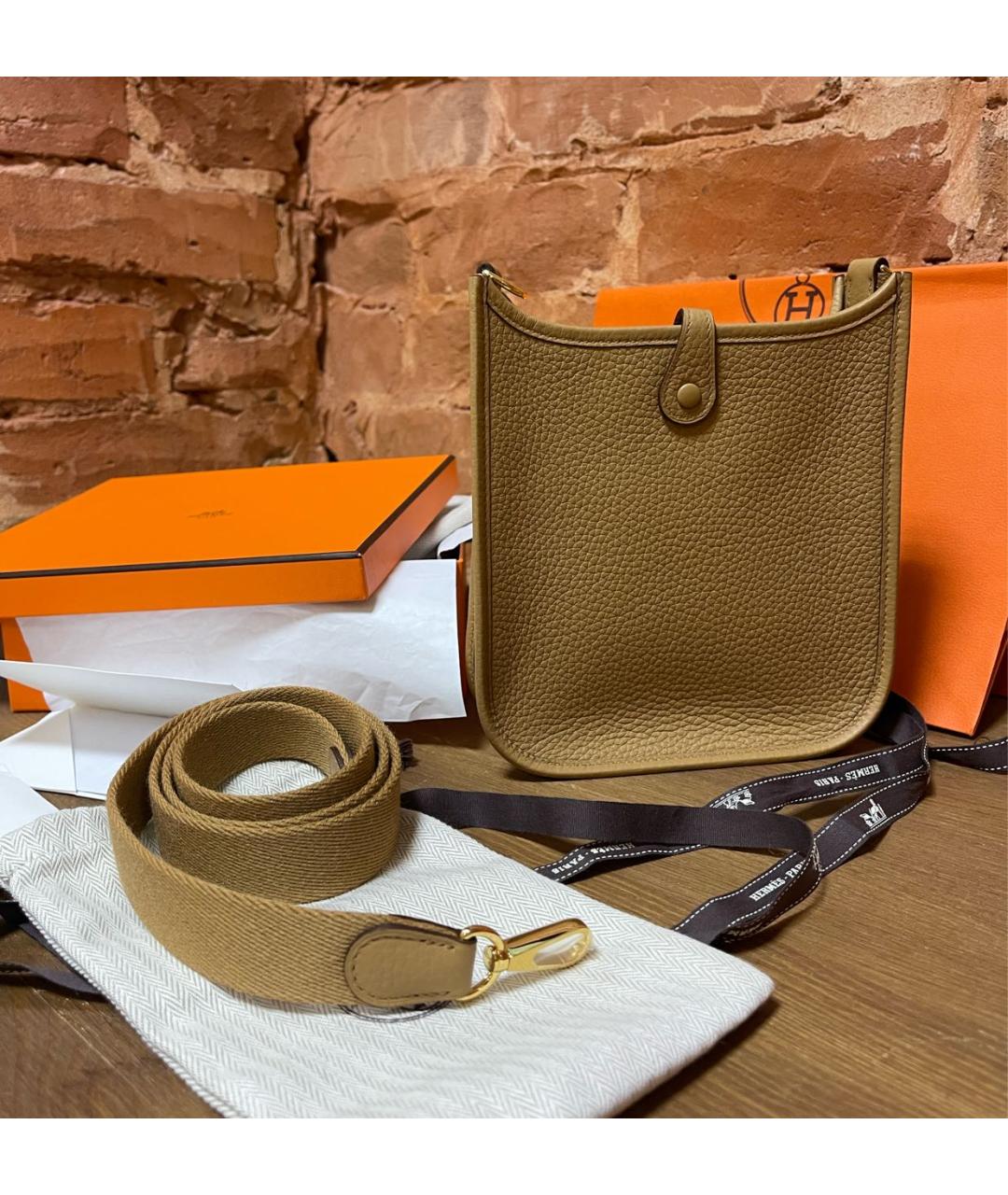 HERMES Коричневая кожаная сумка через плечо, фото 2