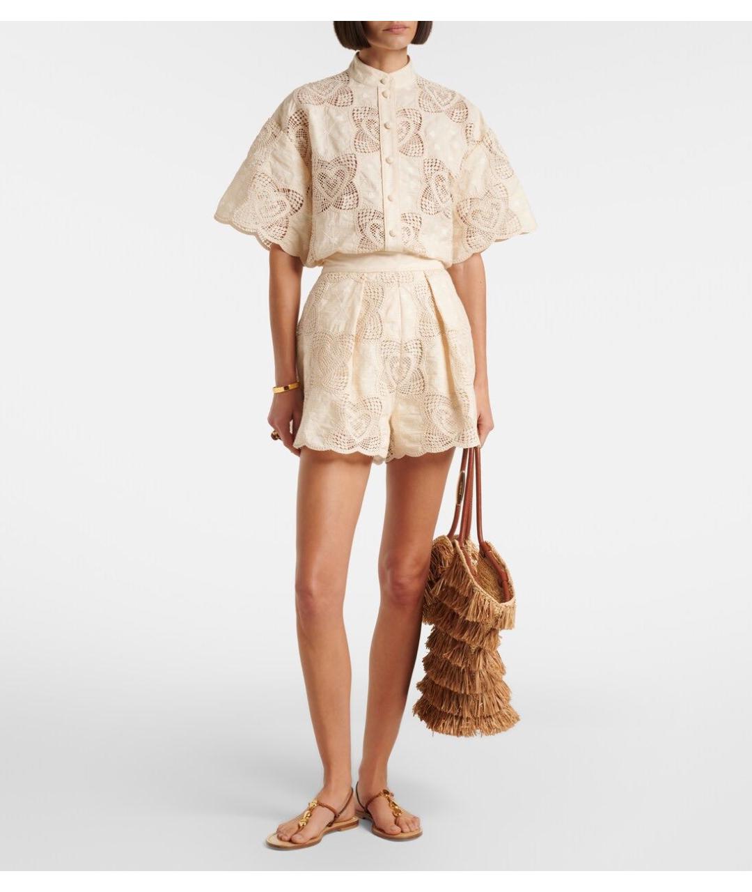 ZIMMERMANN Бежевый кружевной костюм с брюками, фото 7