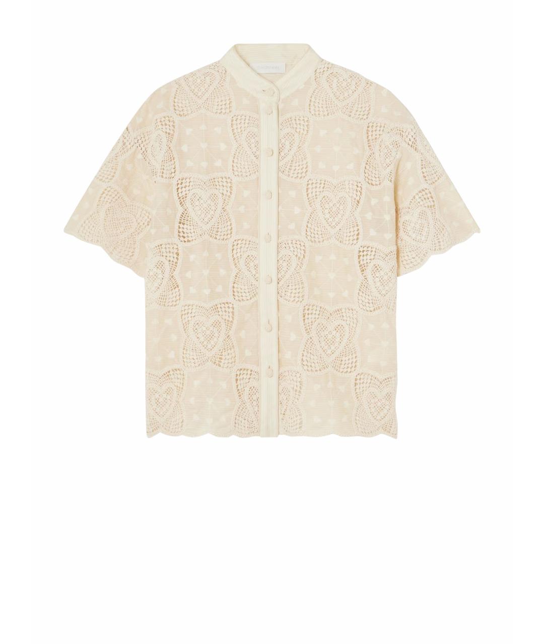 ZIMMERMANN Бежевый кружевной костюм с брюками, фото 1