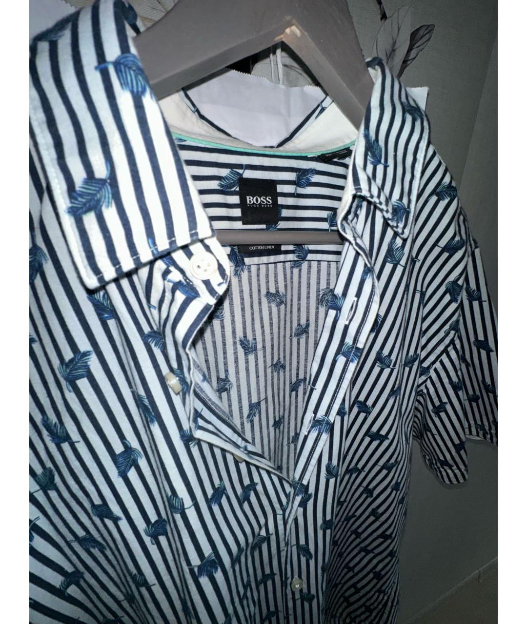 HUGO BOSS Мульти хлопко-леновое поло с коротким рукавом, фото 3