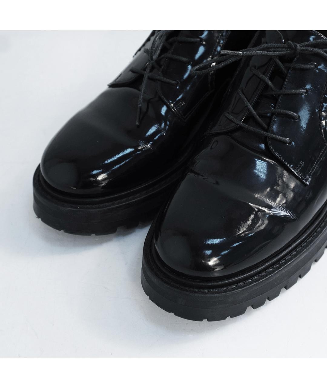 CHRISTIAN DIOR Черные брогги и оксфорды из лакированной кожи, фото 3