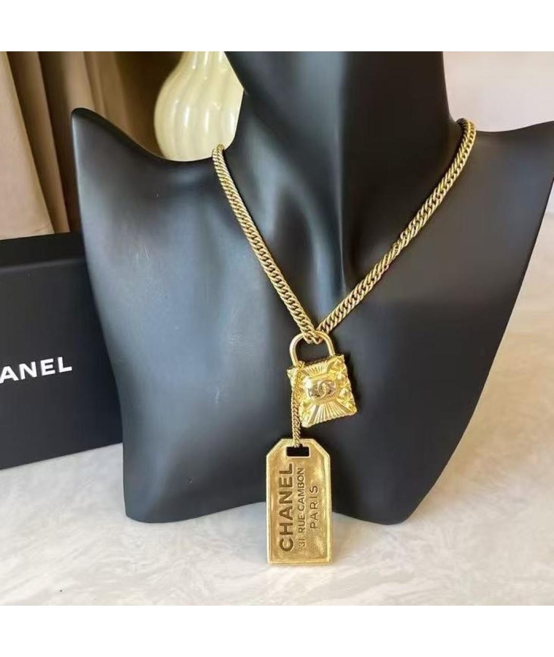 CHANEL Золотое металлическое колье, фото 6