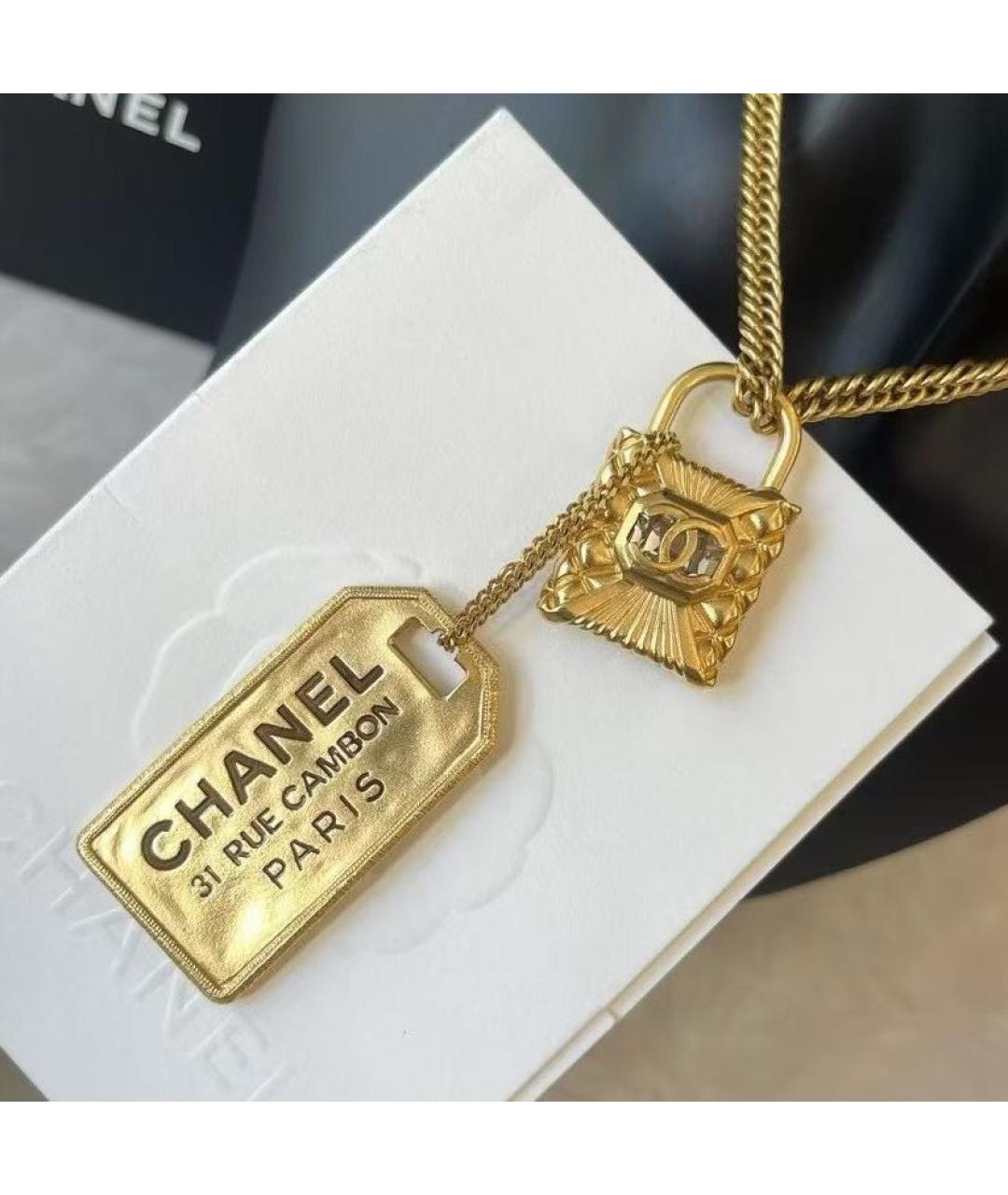 CHANEL Золотое металлическое колье, фото 3