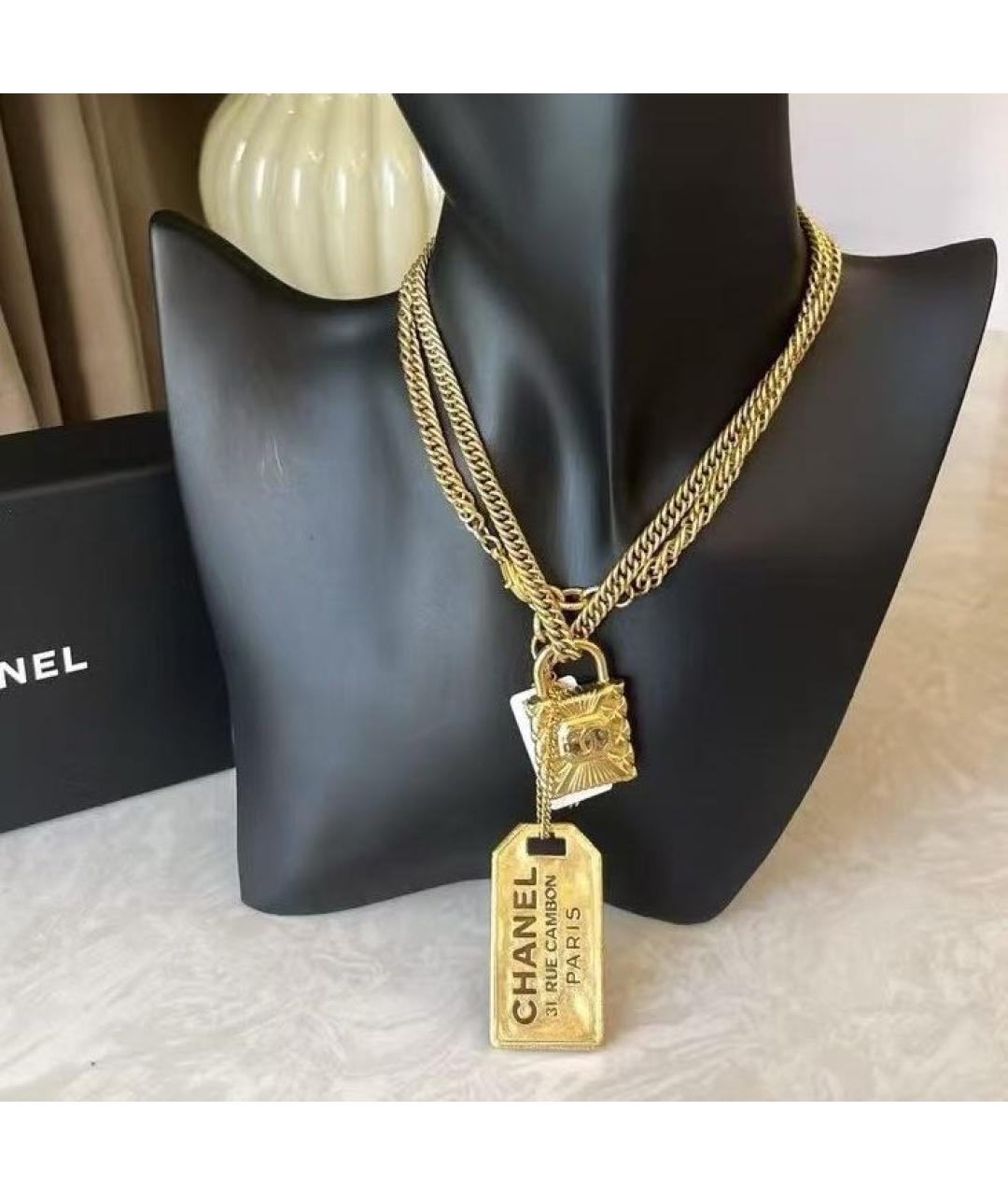 CHANEL Золотое металлическое колье, фото 2