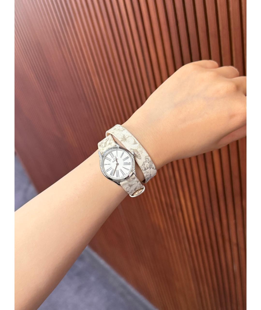 OMEGA Белые металлические часы, фото 7