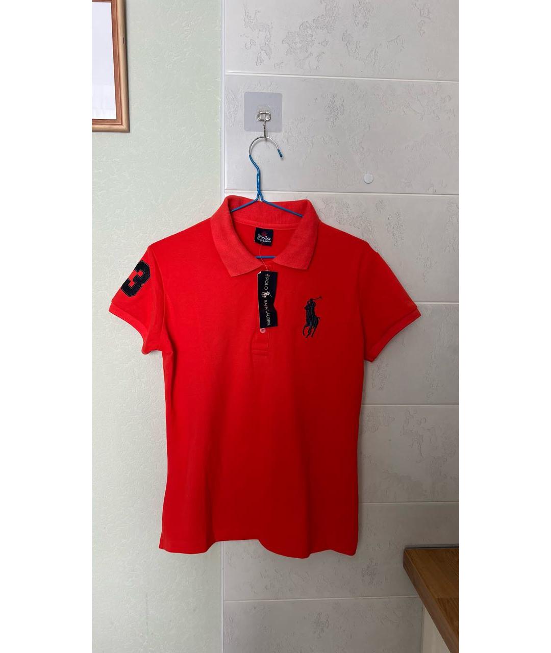 POLO RALPH LAUREN Красное хлопковое поло с коротким рукавом, фото 4