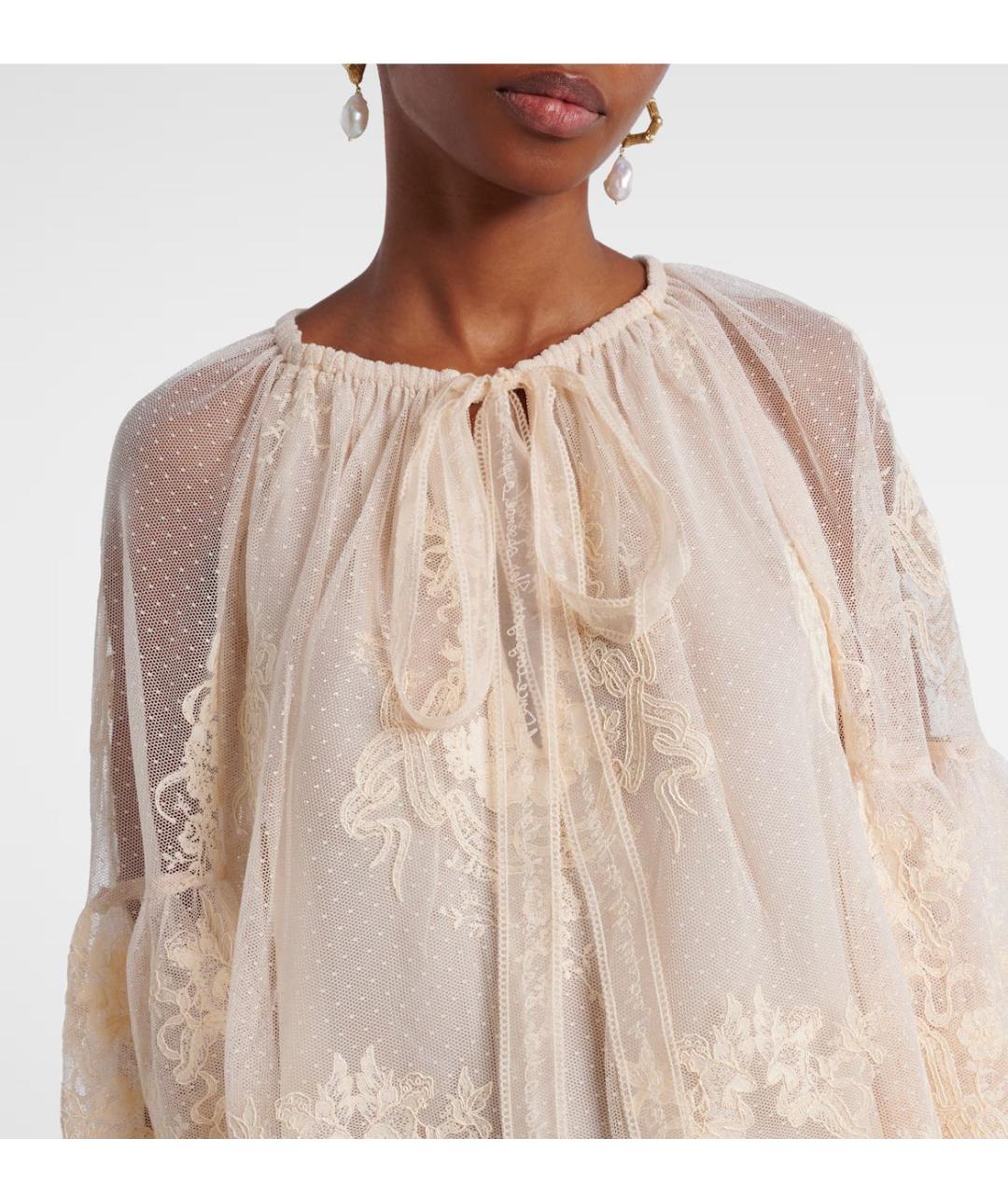 ZIMMERMANN Бежевая кружевная блузы, фото 5