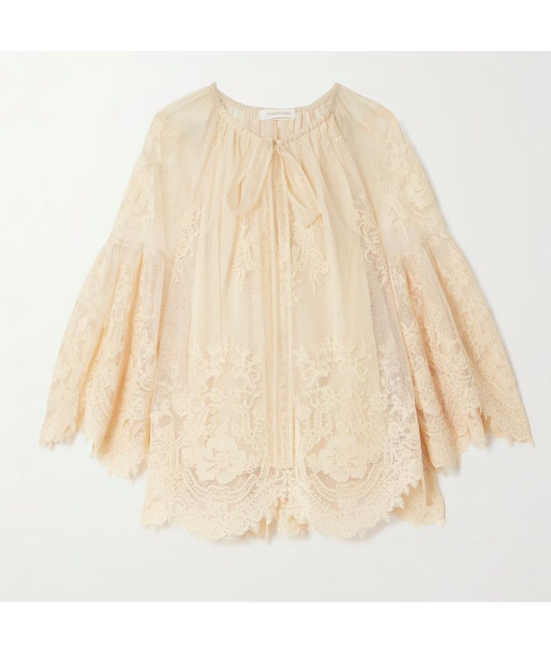 ZIMMERMANN Бежевая кружевная блузы, фото 9