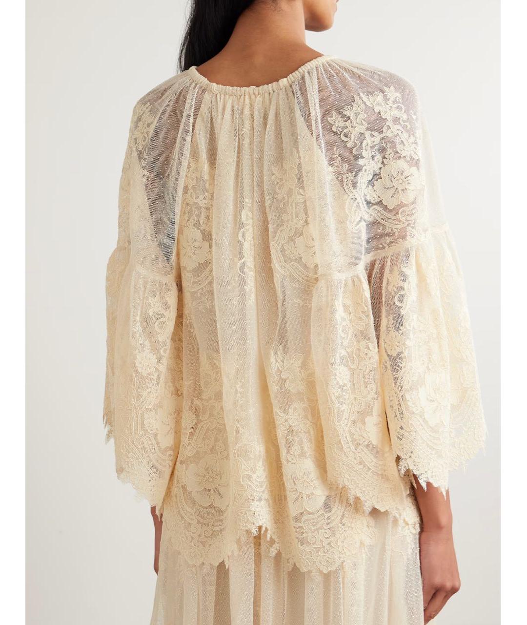 ZIMMERMANN Бежевая кружевная блузы, фото 7