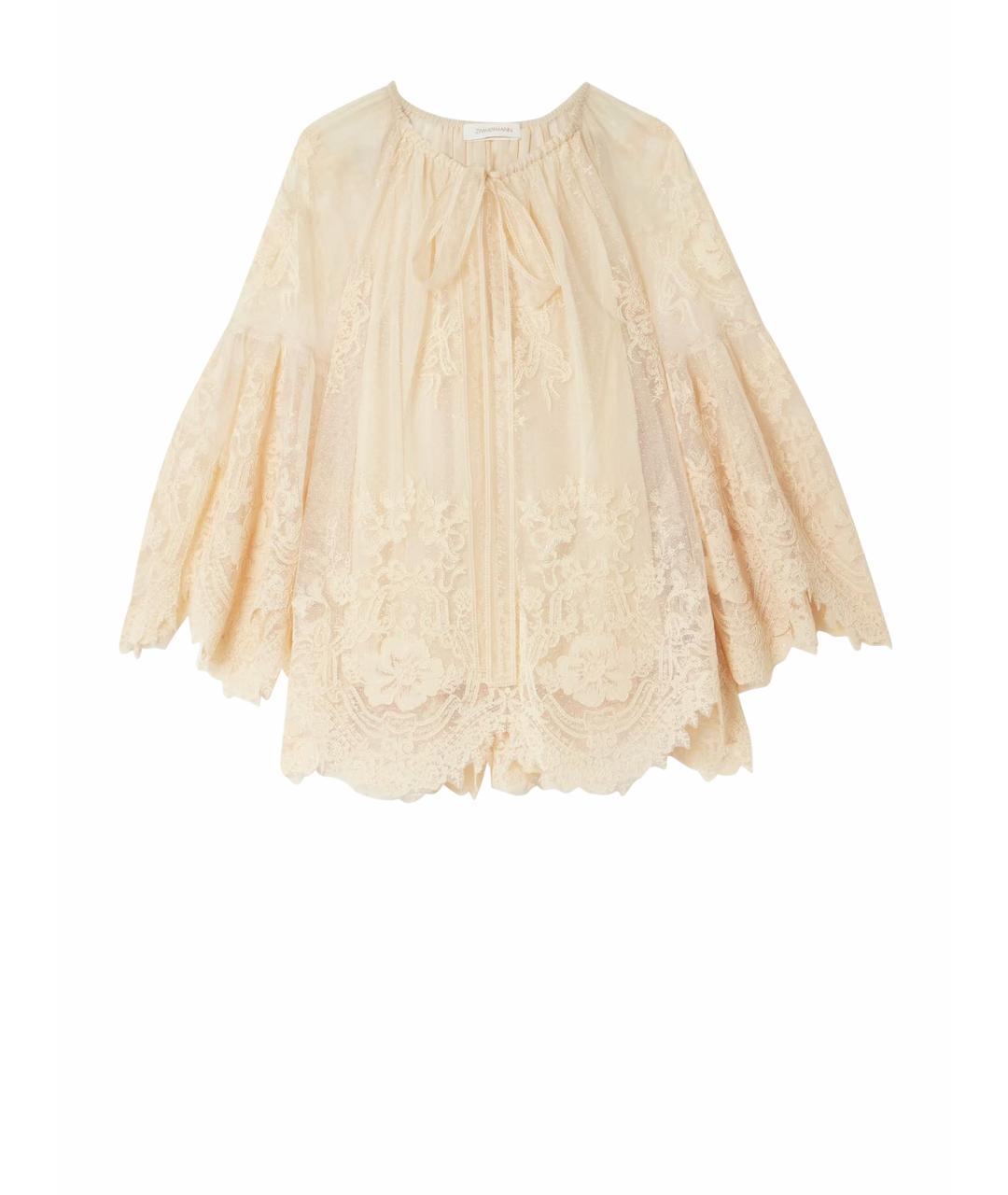 ZIMMERMANN Бежевая кружевная блузы, фото 1