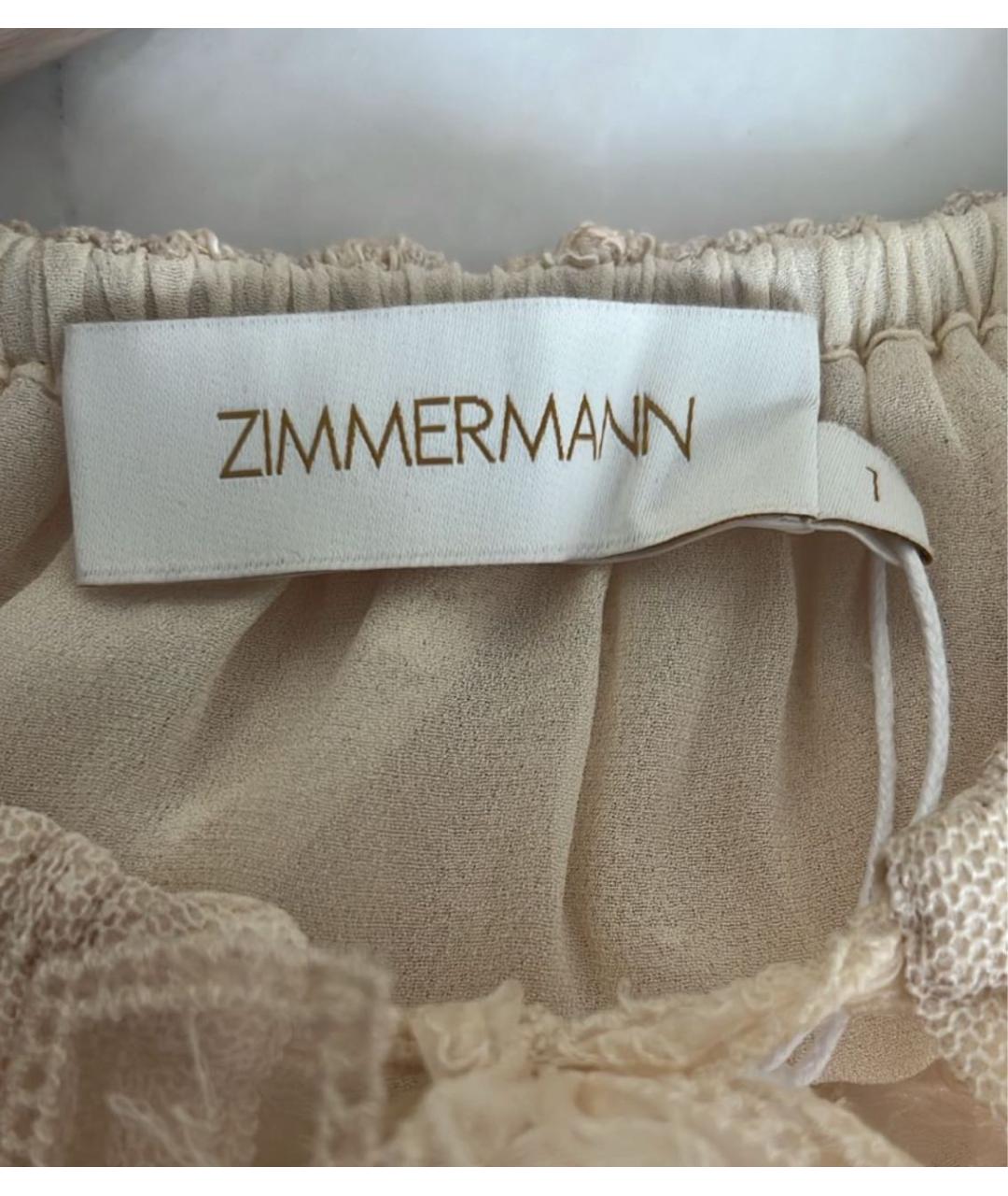 ZIMMERMANN Бежевая кружевная блузы, фото 2