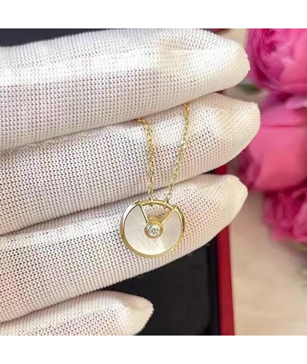 CARTIER Белое колье из желтого золота, фото 4