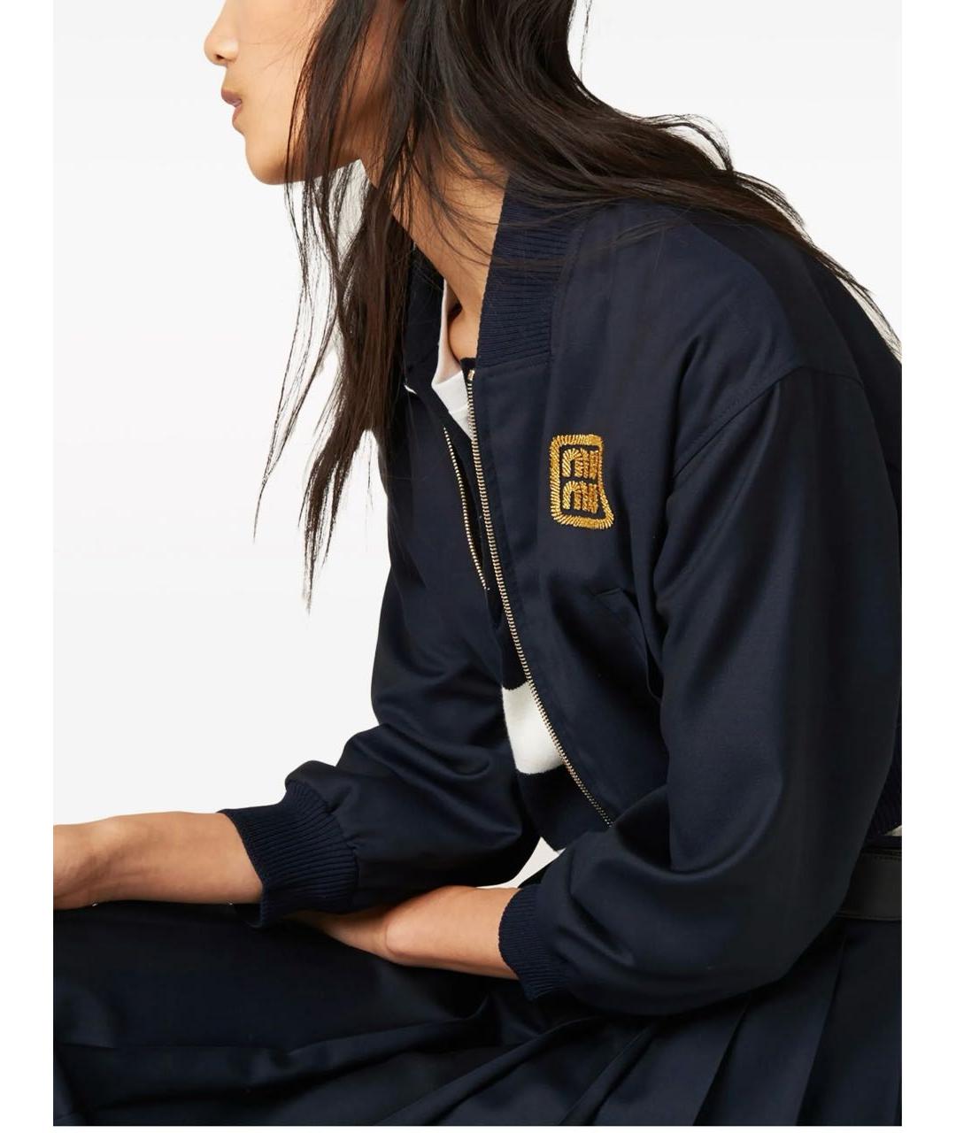 MIU MIU Темно-синий шерстяной кардиган, фото 3