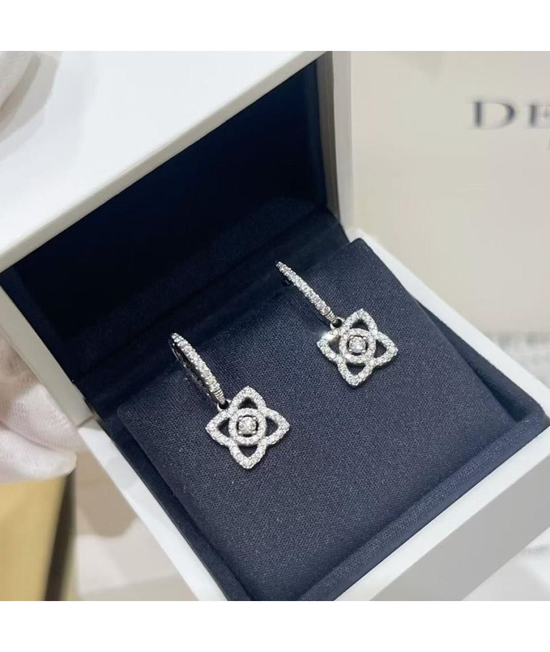 DE BEERS Белые серьги из белого золота, фото 3