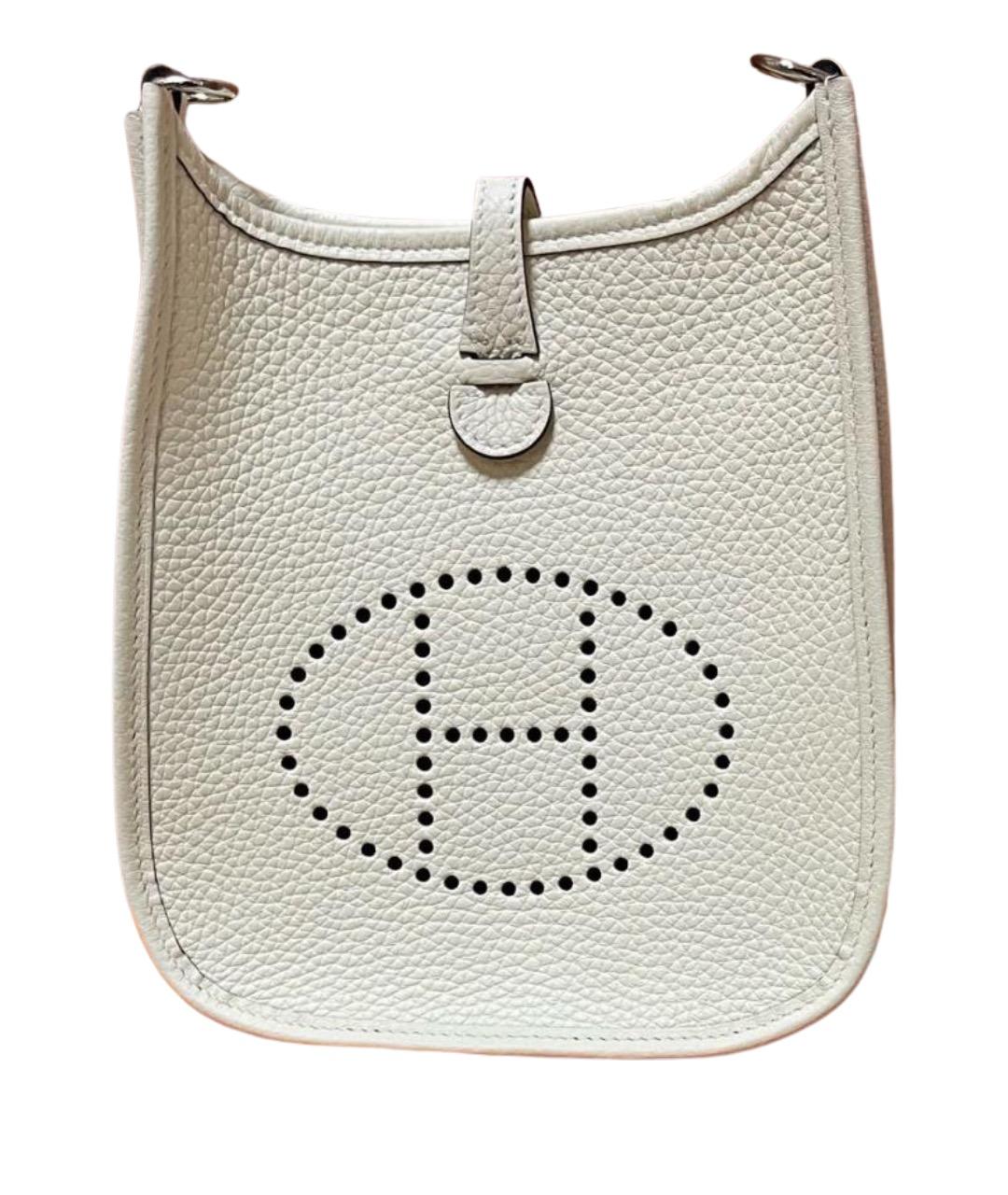 HERMES Белая кожаная сумка через плечо, фото 1