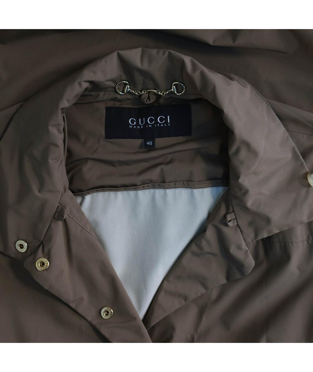 GUCCI Коричневый полиэстеровый тренч/плащ, фото 3