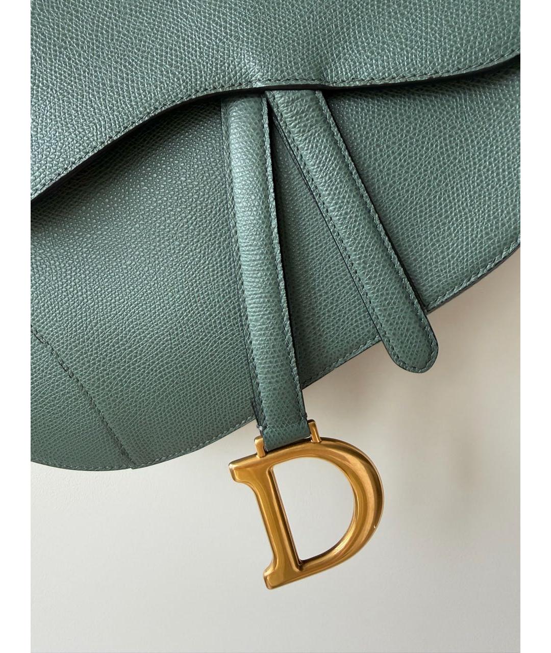 CHRISTIAN DIOR Зеленая кожаная сумка с короткими ручками, фото 5