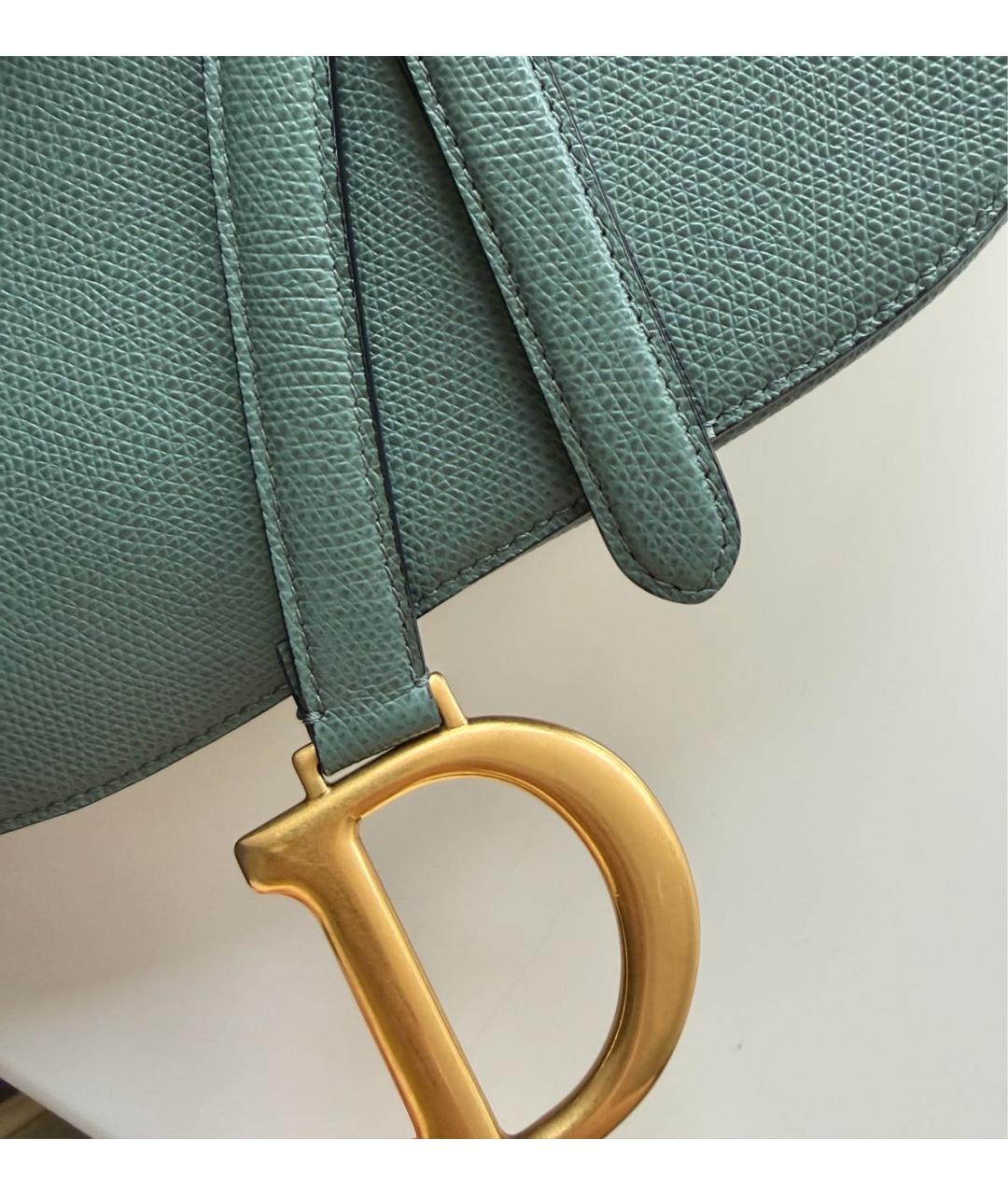 CHRISTIAN DIOR Зеленая кожаная сумка с короткими ручками, фото 8