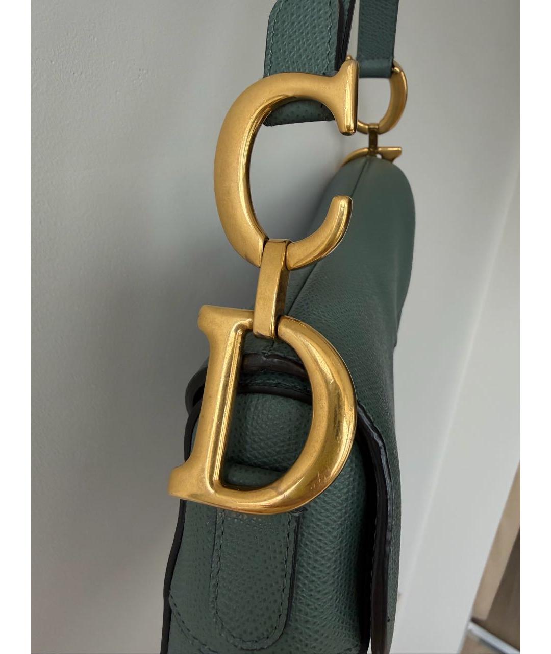 CHRISTIAN DIOR Зеленая кожаная сумка с короткими ручками, фото 4
