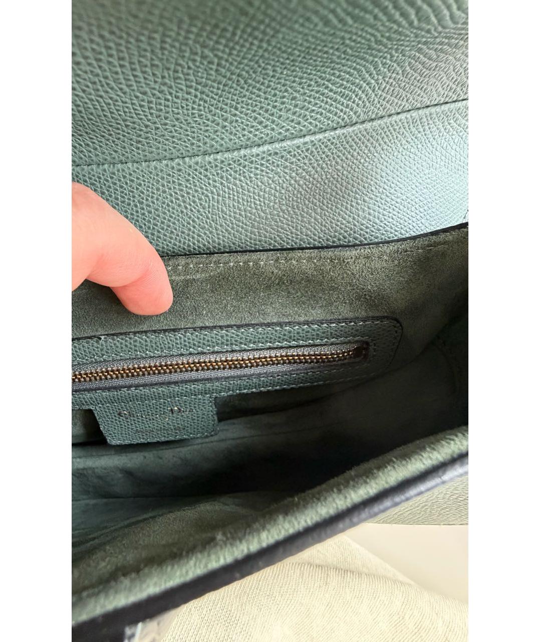CHRISTIAN DIOR Зеленая кожаная сумка с короткими ручками, фото 6