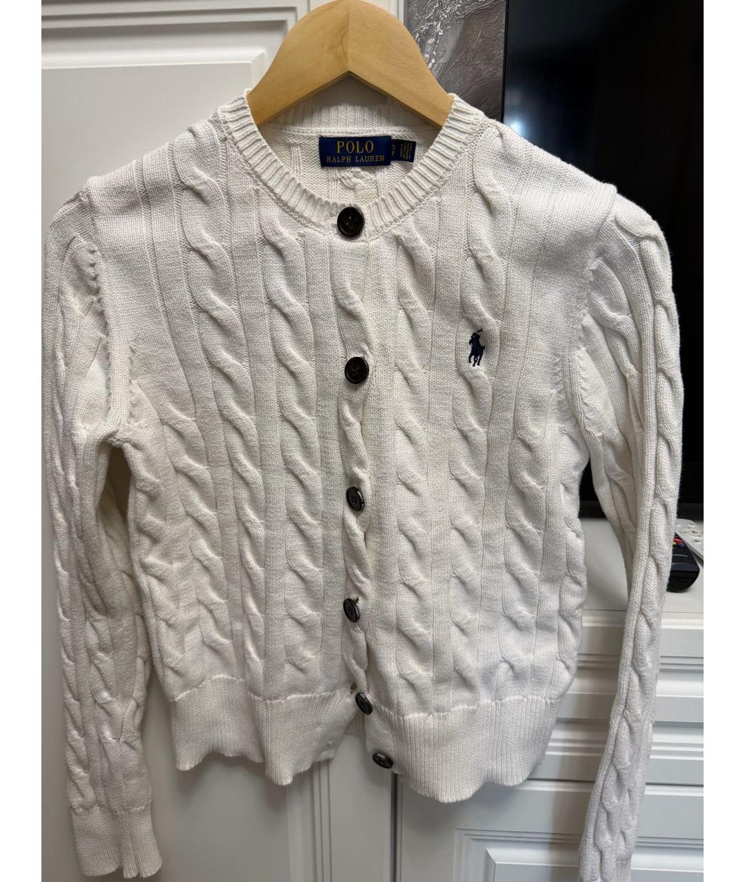 POLO RALPH LAUREN Белый хлопковый кардиган, фото 4