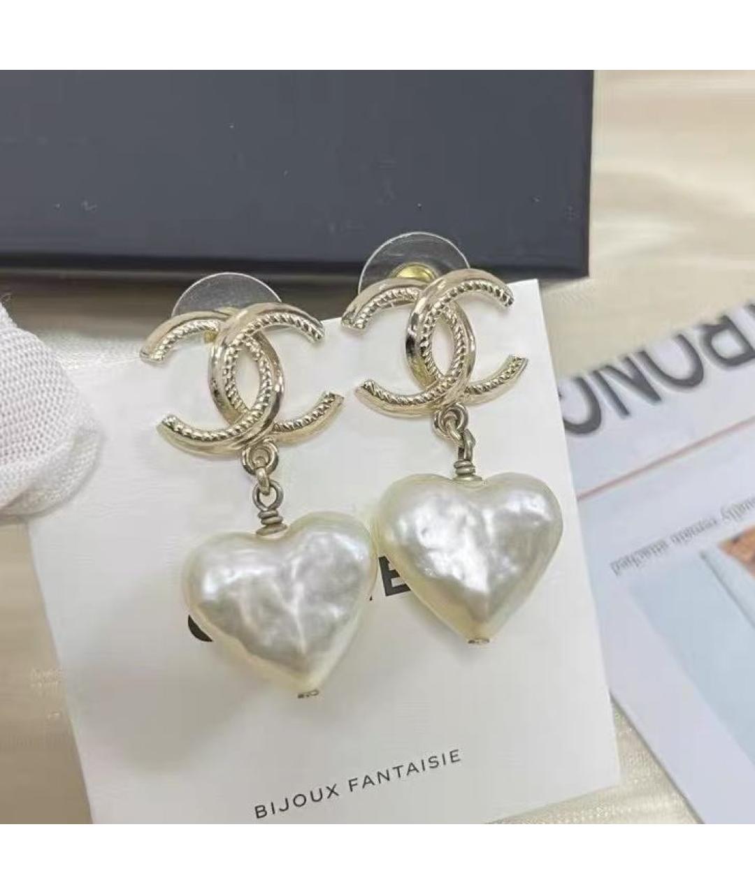 CHANEL Золотые металлические серьги, фото 3