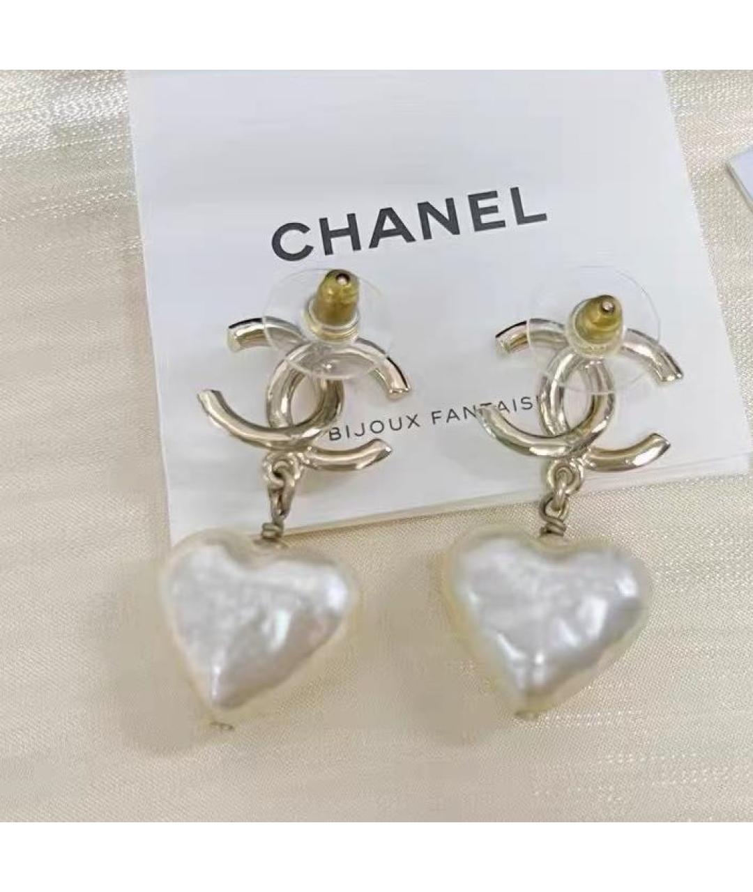 CHANEL Золотые металлические серьги, фото 4