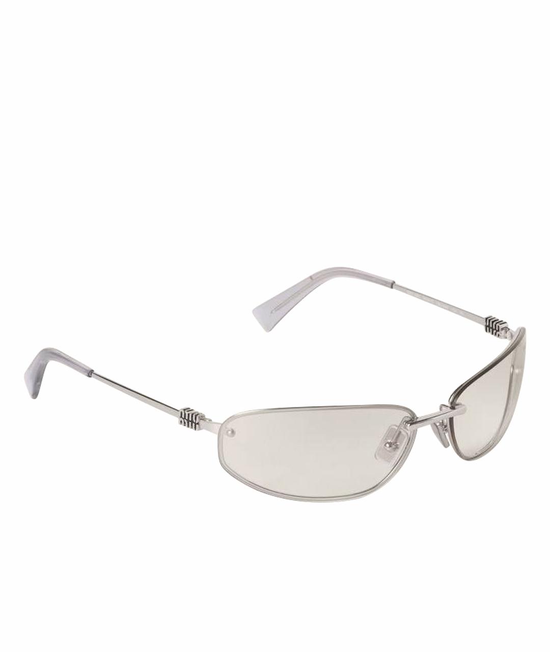 MIU MIU Серебряные металлические солнцезащитные очки, фото 1