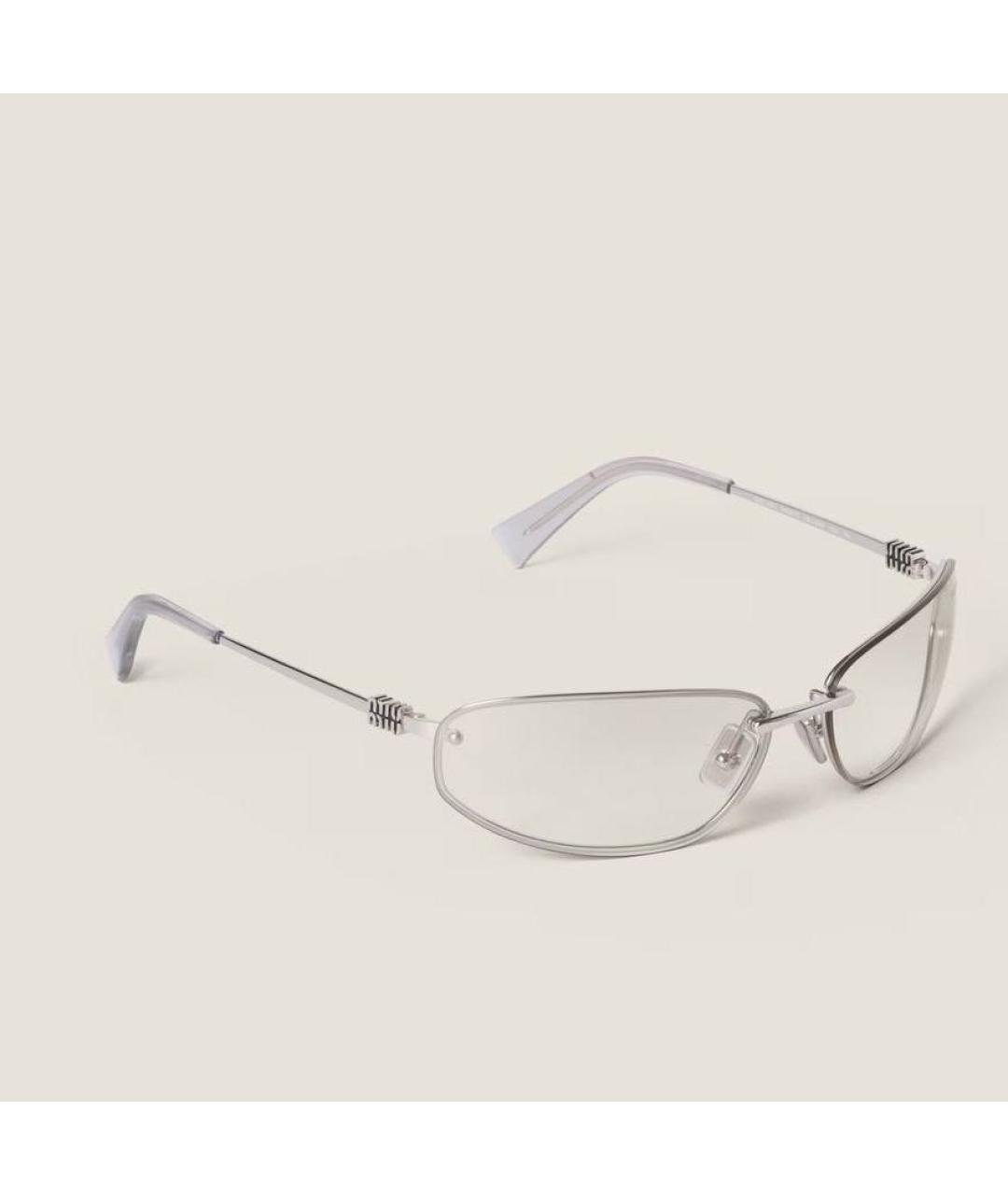 MIU MIU Серебряные металлические солнцезащитные очки, фото 8