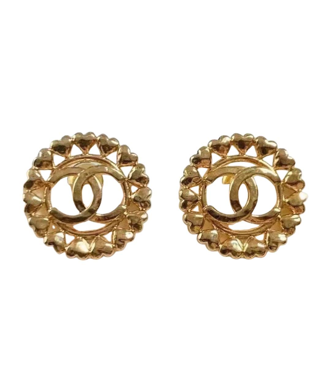 CHANEL Золотые металлические серьги, фото 1