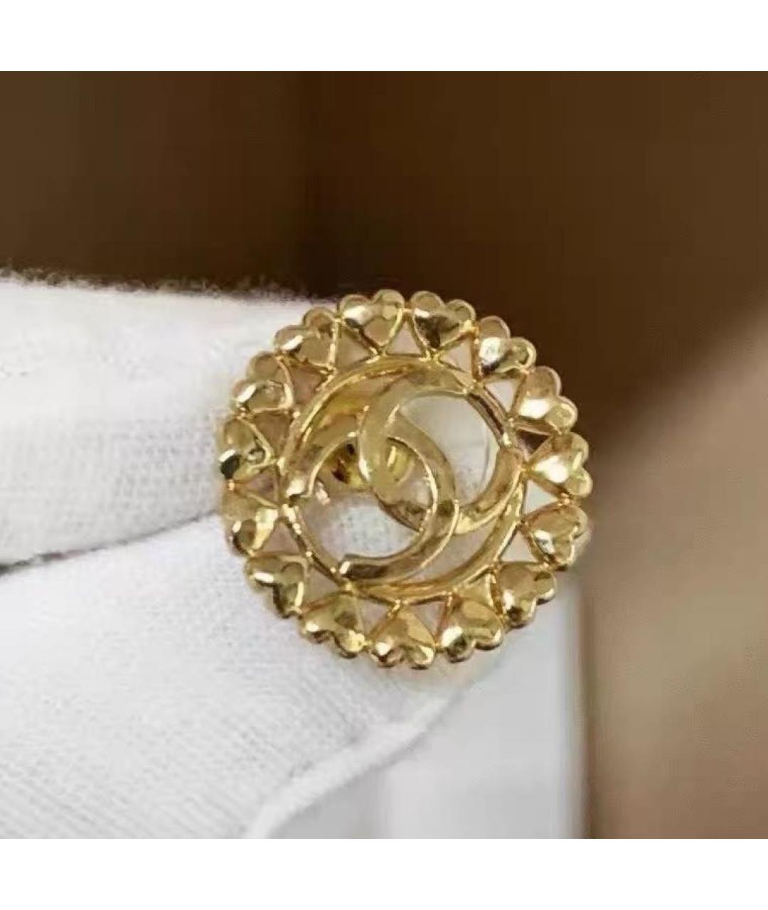 CHANEL Золотые металлические серьги, фото 4