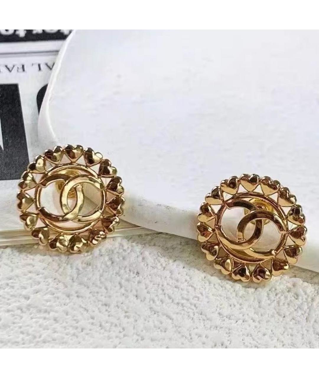 CHANEL Золотые металлические серьги, фото 5