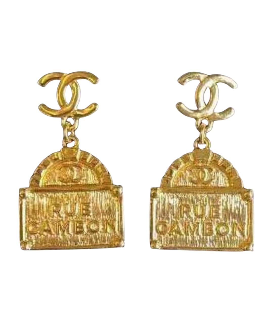 CHANEL Золотые металлические серьги, фото 1