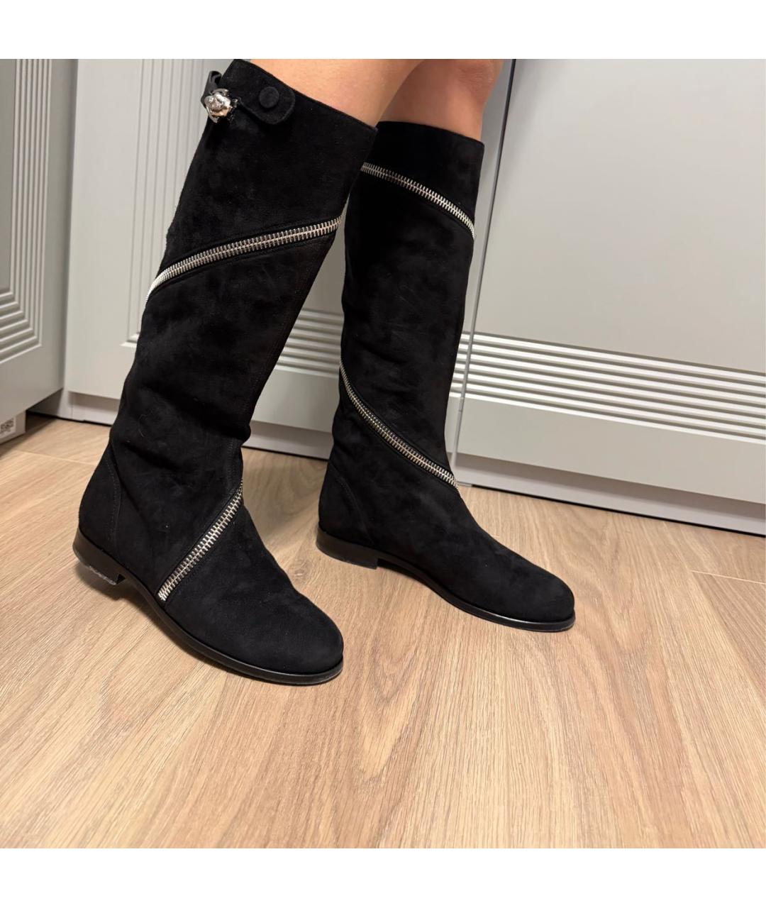 ALEXANDER MCQUEEN Черные замшевые сапоги, фото 6