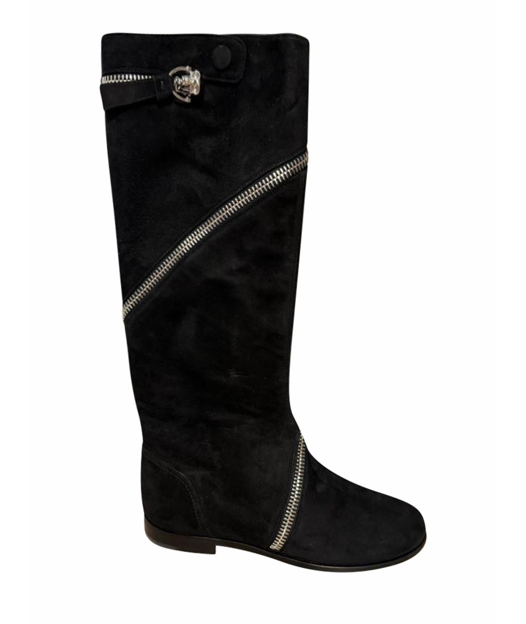 ALEXANDER MCQUEEN Черные замшевые сапоги, фото 1