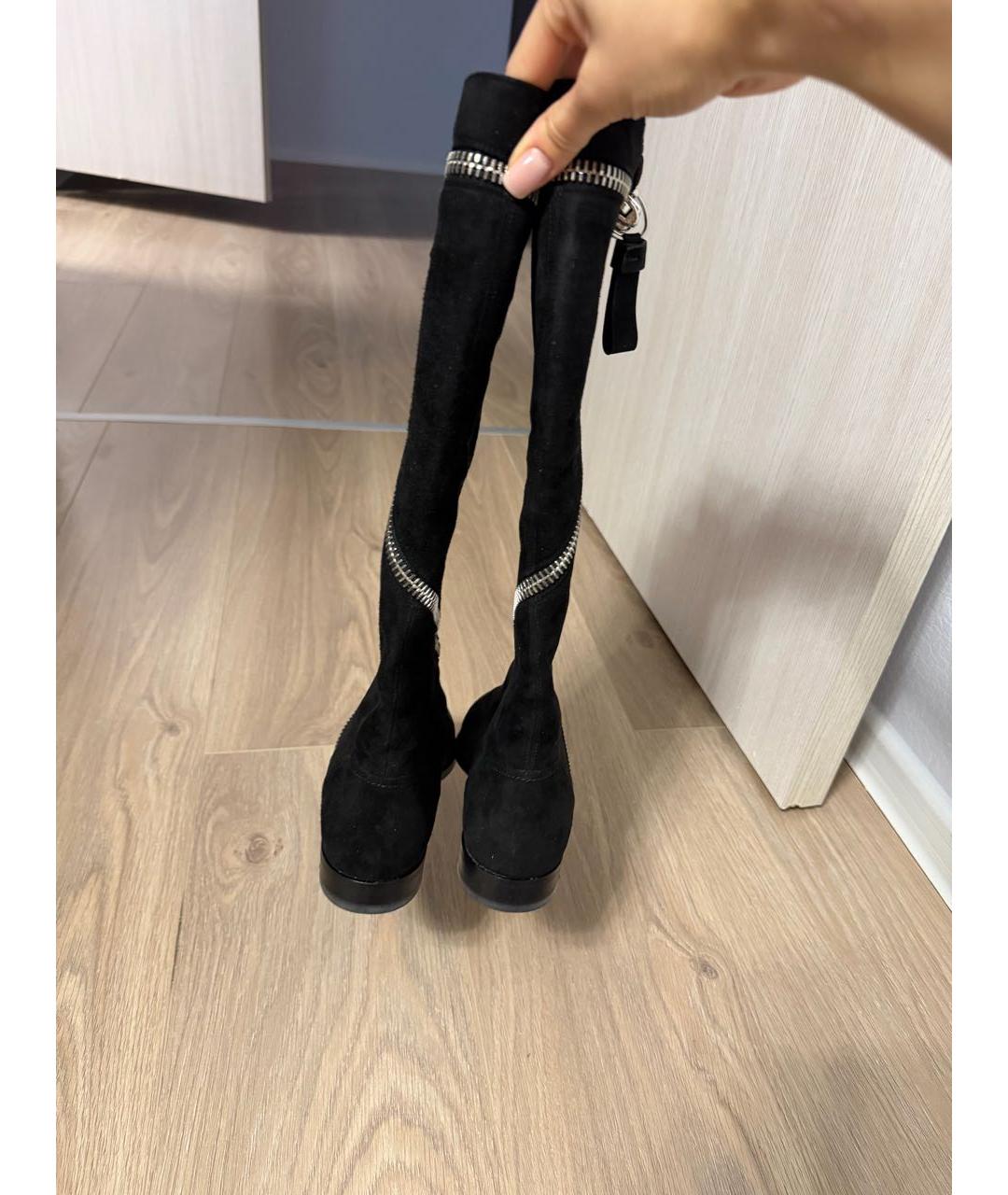ALEXANDER MCQUEEN Черные замшевые сапоги, фото 3
