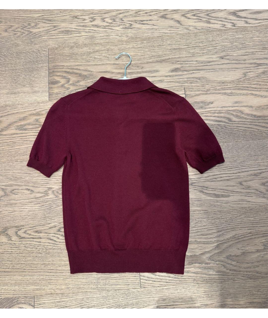 MIU MIU Бордовая шерстяная футболка, фото 6