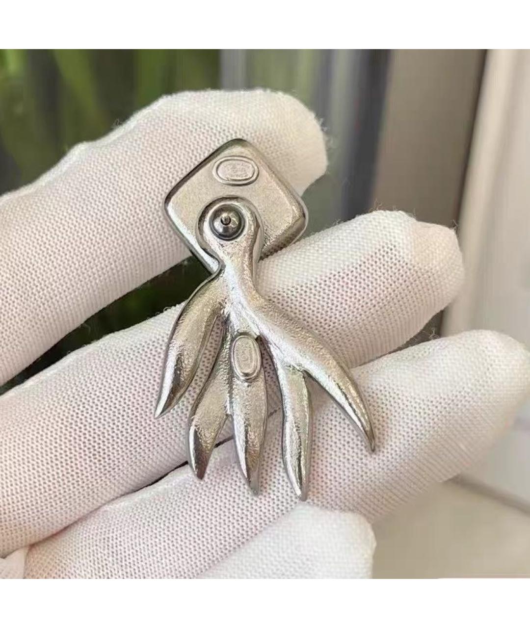 CHANEL Серебряные металлические серьги, фото 5