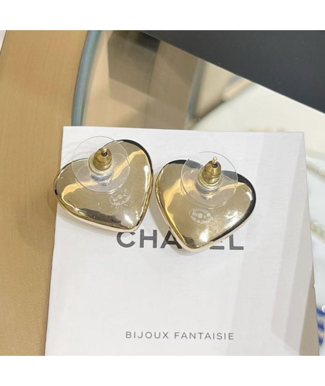 CHANEL Белые металлические серьги, фото 5